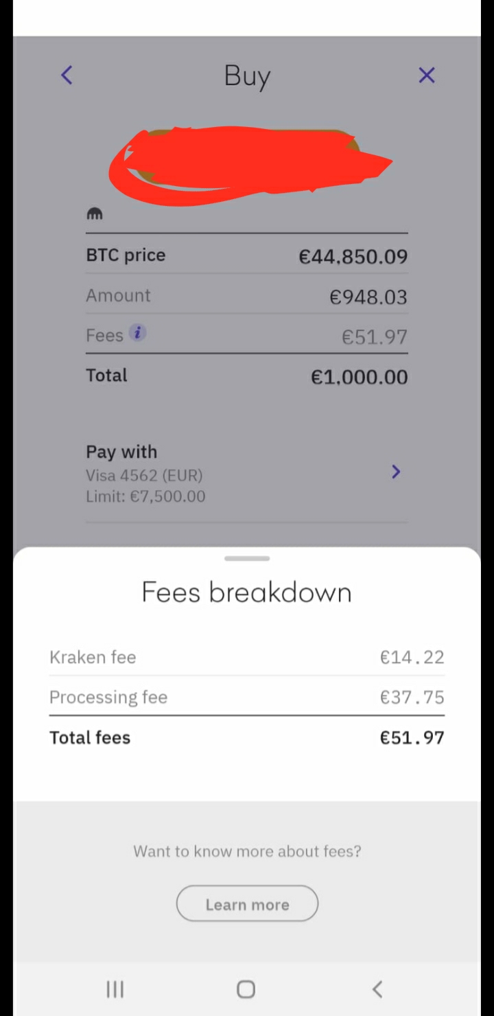 Kraken btc kauf 1000€ 50€Gebühren? - Fragen - Blocktrainer Forum