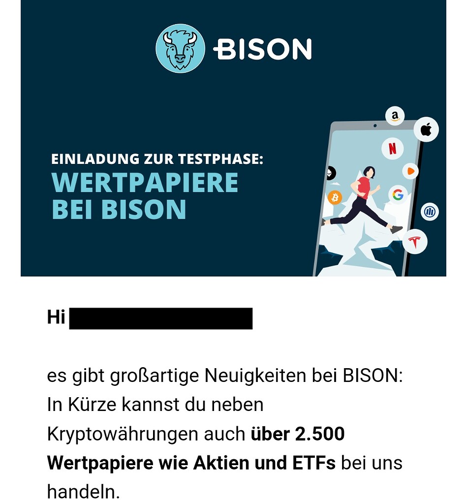 BISON führt den Handel mit Aktien und ETFs ein - Diskussionen -  Blocktrainer Forum