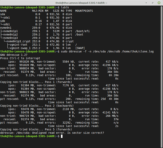 ddrescue Erster Durchlauf Abbruch nach 27 Minuten und 90 GB Daten 2025-06-30 07-44-08