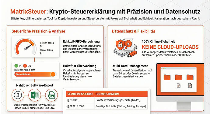 MatrixSteuer Krypto-Steuererklärung mit Präzision und Datenschutz