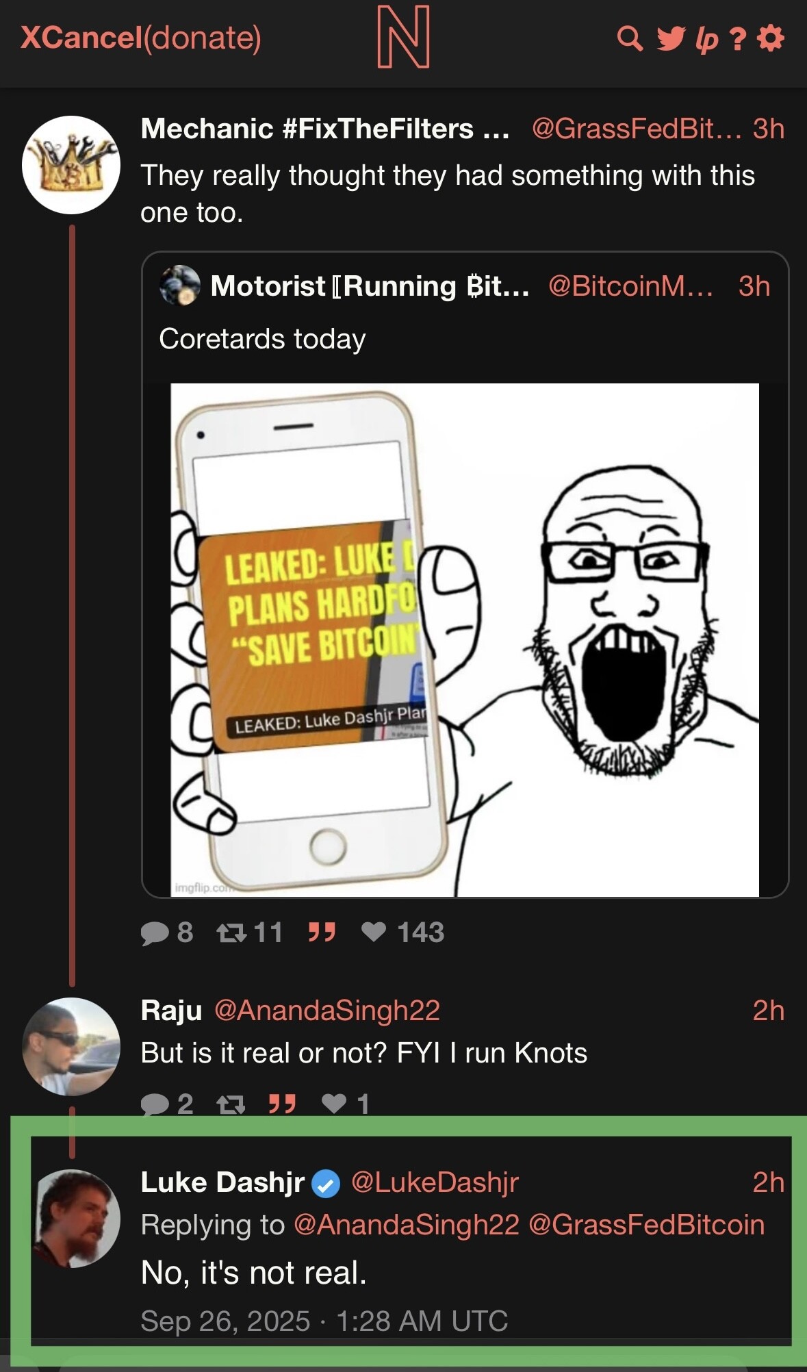Laut geleakten Chats: Knots-Maintainer Luke Dashjr plant Bitcoin-Hardfork