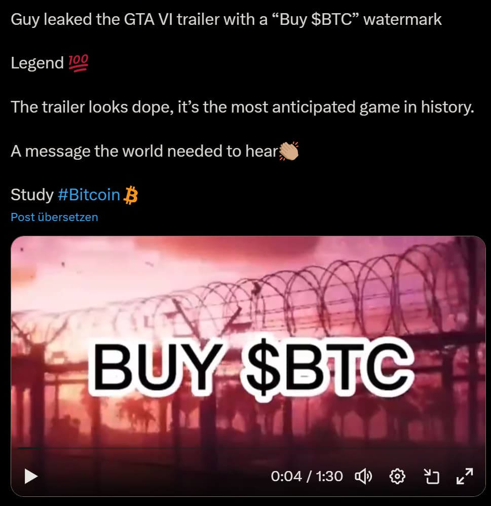 Buy BTC': Viral Leaked GTA 6 Game Trailer Shills Bitcoin - Decrypt